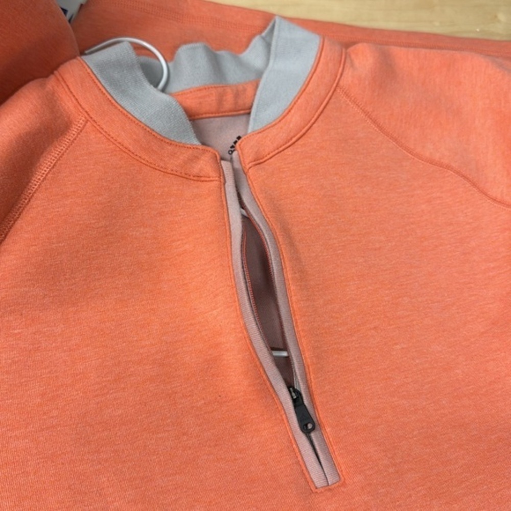 Adidas Golf ADICOLOR CLUB quarter zip size medium salmon sweatshirt Sweater - Picture 5 of 5